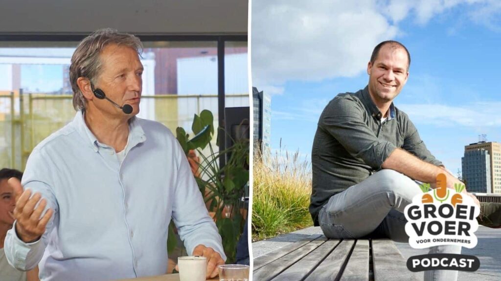 Twee mannen, Wouter Staal en Bert van Son, te gast in de Groeivoer Podcast voor ondernemers.